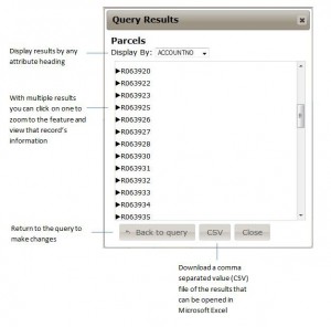 Attribute Query Results Dialog
