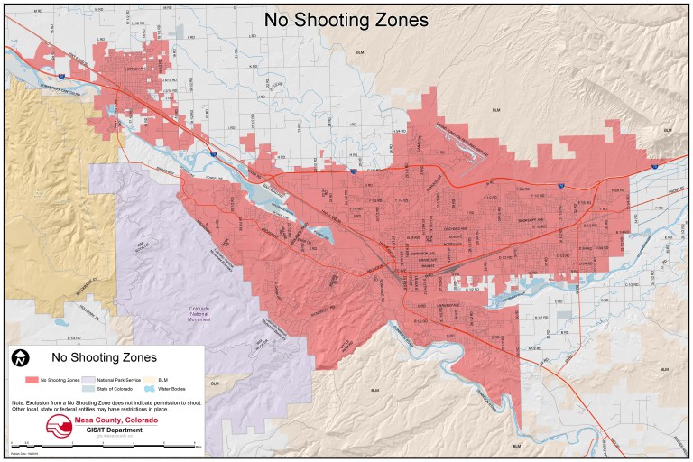 No Shooting Zones in Mesa County Mesa County GIS